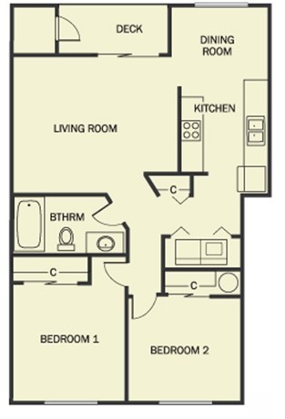 2 beds, 1 bath, 800 sqft, $1,495, Unit 1909-81