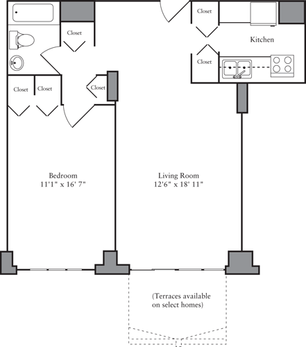 1 bed, 1 bath, 735 sqft, $5,355, Unit 08D