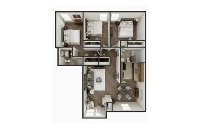 3 beds, 2 baths, 1,150 sqft, $1,599, Unit A-9015