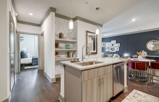 Kitchen With Custom Cabinetry at Artesia Big Creek, Georgia