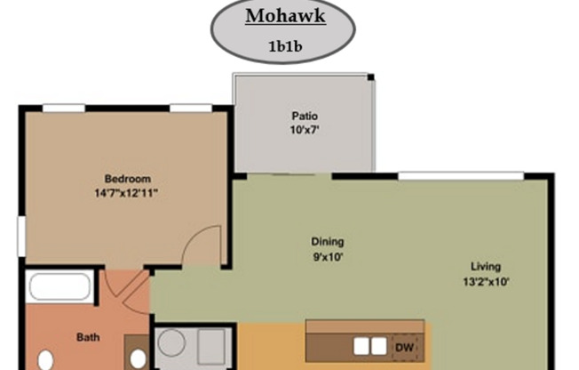 1 bed, 1 bath, 863 sqft, $1,330, Unit 3FP5213