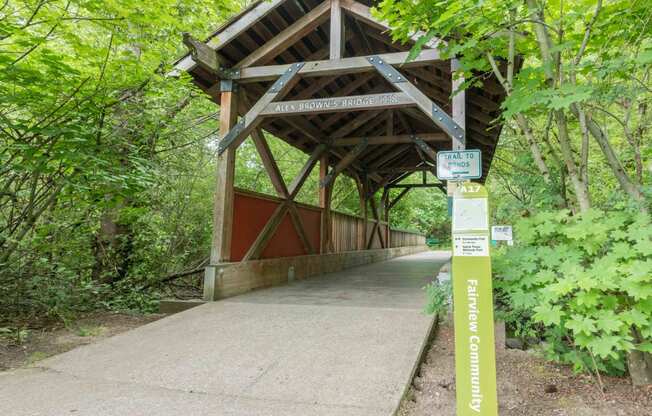 photo of a wooden bridge at fairview community park