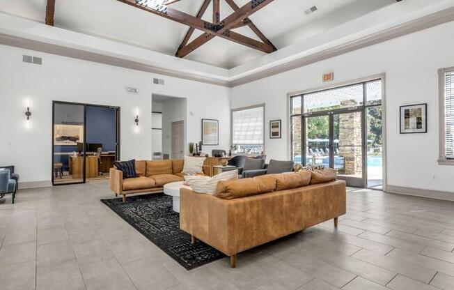 a large living room with couches and a rug at Marina Point, Tennessee, 37415