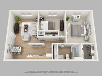 2 beds, 1 bath, 790 sqft, $1,399