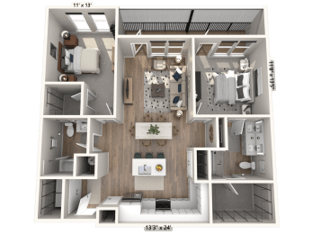 2 beds, 2 baths, 1,145 sqft, $2,385