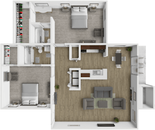 2 beds, 2 baths, 1,040 sqft, $1,210