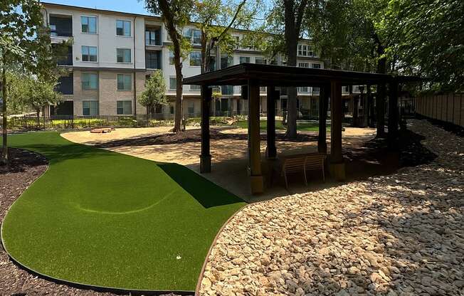 Private Pet Park with Play Stations, Comfort Areas, and Bench Seating