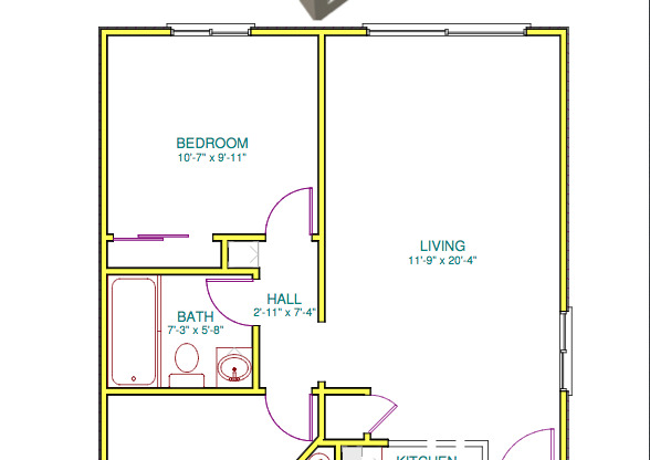 2 beds, 1 bath, 720 sqft, $1,100, Unit 26*