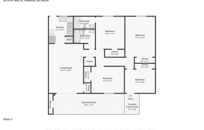 4 beds, 2 baths, 1,205 sqft, $2,299, Unit 128