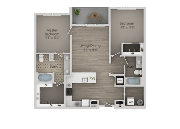 2 beds, 2 baths, 1,022 sqft, $1,520