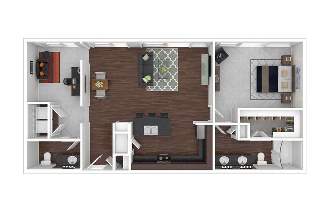 1 bed, 1.5 baths, 973 sqft, $1,659