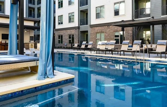 Swimming Pool with Chaise Loungers