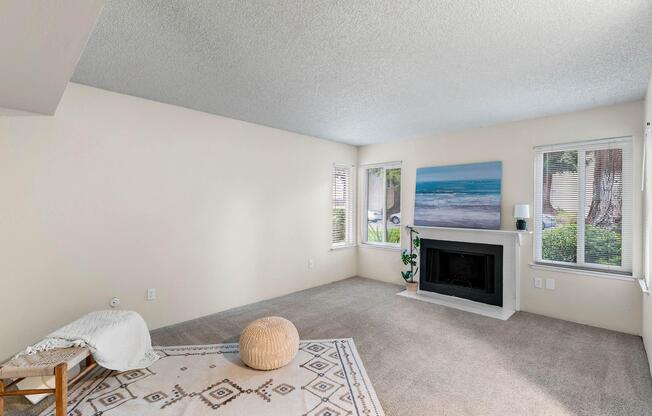 a bedroom with a bed in a room