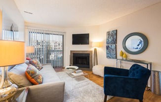 Living Room at Apres Apartments in Aurora, CO