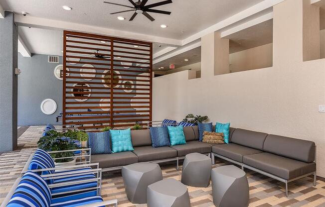 Covered Veranda at The Exchange Luxury Apartments in St. Petersburg, FL