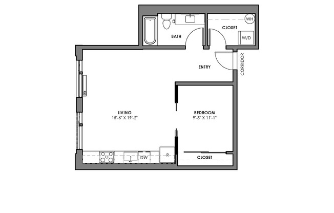 1 bed, 1 bath, 548 sqft, $1,650, Unit 100