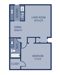 1 bed, 1 bath, 770 sqft, $999