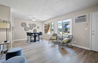 Atrium at West Covina Apartments Model Living Room and Dining Room