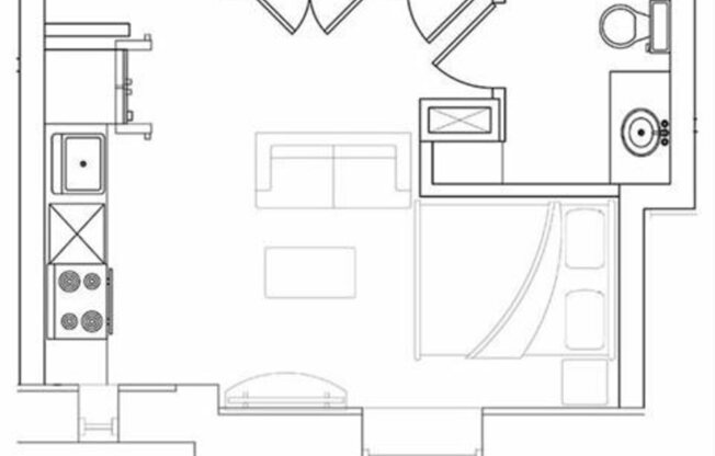 Studio, 1 bath, 394 sqft, $1,185