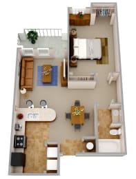 1 bed, 1 bath, 875 sqft, $1,480