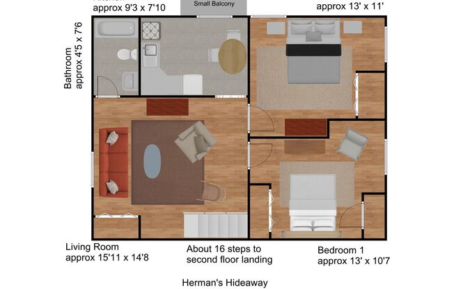 2 beds, 1 bath, 613 sqft, $1,400, Unit 3206 Herman's Hideaway