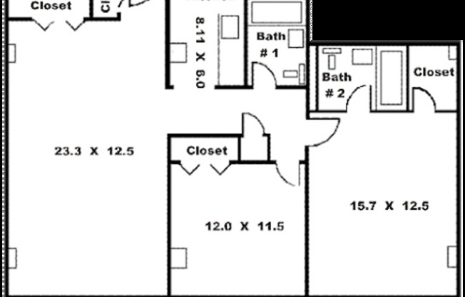 2 beds, 1 bath, 926 sqft, $2,741, Unit 1404