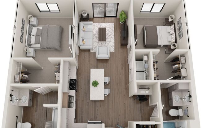 2 beds, 2 baths, 1,100 sqft, $1,585, Unit 128