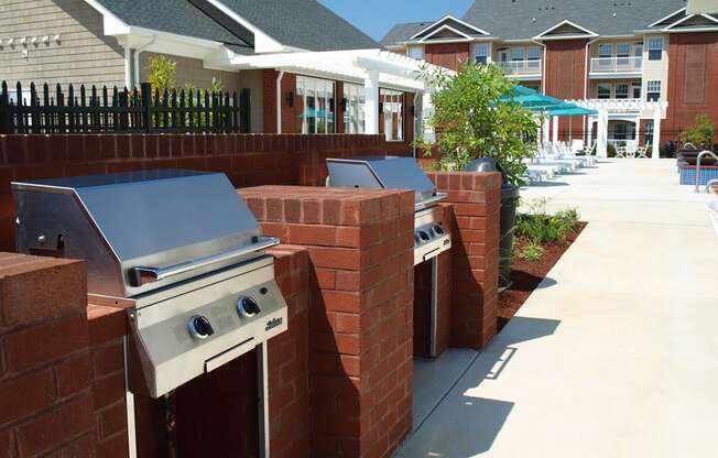 Outdoor BBQ area pool-side in petersburg va