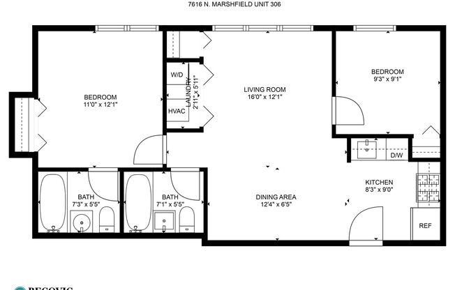 2 beds, 2 baths, 662 sqft, $2,150, Unit 306