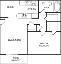 1 bed, 1 bath, 747 sqft, $851