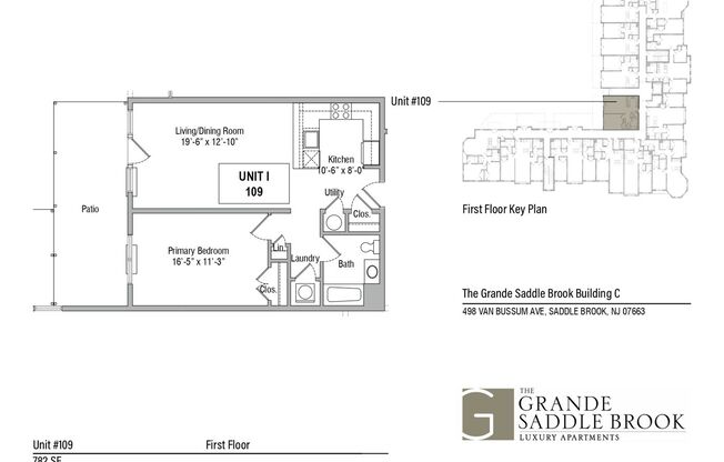 1 bed, 1 bath, 782 sqft, $2,625, Unit 109C