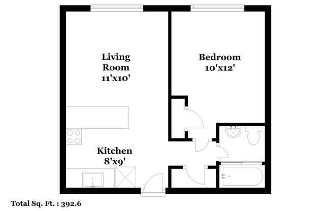 1 bed, 1 bath, 383 sqft, $1,699, Unit 1309-3