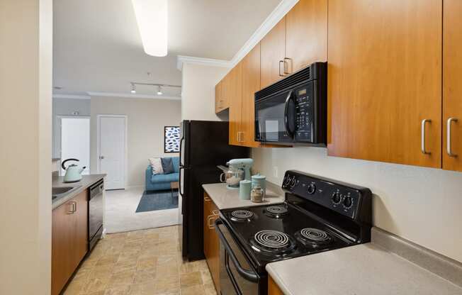 Kitchen counter at Waterstone Apartments