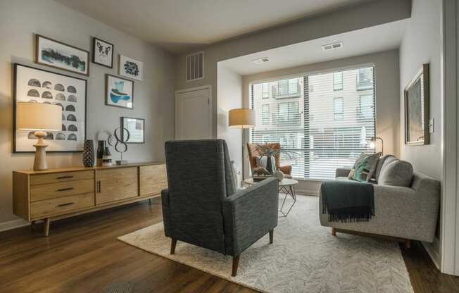 Living Room With Sliding Glass Patio Door