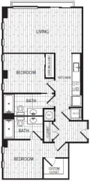 2 beds, 2 baths, 929 sqft, $3,275