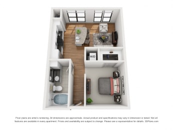 Studio, 1 bath, 591 sqft, $1,501