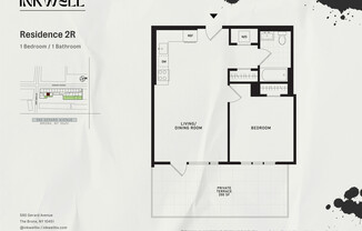 1 bed, 1 bath, $3,364, Unit 2R