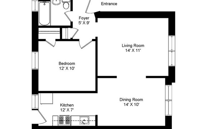 1 bed, 1 bath, 720 sqft, $1,950, Unit 1930-2