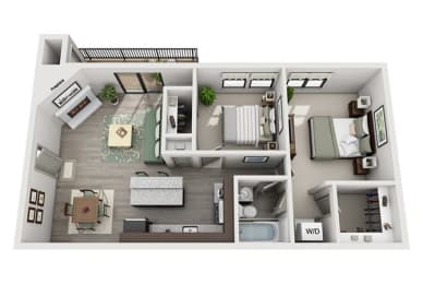 2 beds, 1 bath, 881 sqft, $1,647