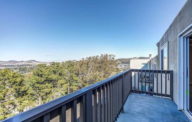 Apartments for Rent in Daly City, CA - Terrace View - Private Balcony with View of Trees.at Terrace View Apartments, California