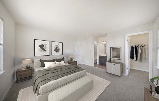 Master bedroom at The Apartments at Owings Run, Maryland, 21117