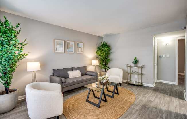 Modern Living Room at Bellaire Oaks Apartments, Houston