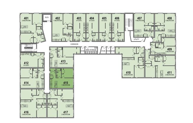 1 bed, 1 bath, 464 sqft, $1,895, Unit 515