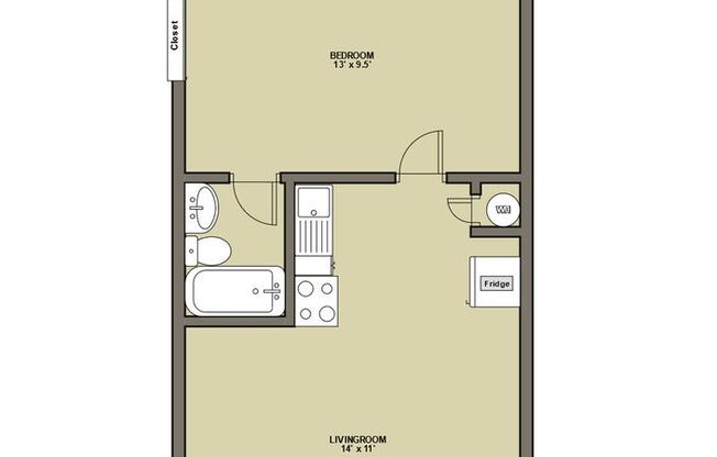 1 bed, 1 bath, 388 sqft, $995, Unit 03