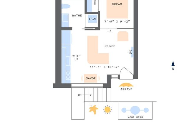 1 bed, 1 bath, 416 sqft, $1,805, Unit 101