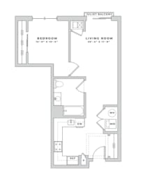 1 bed, 1 bath, 676 sqft, $2,455