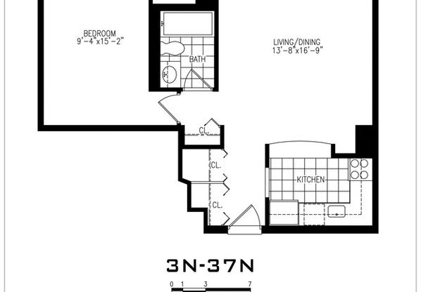 1 bed, 1 bath, $4,200, Unit 20N