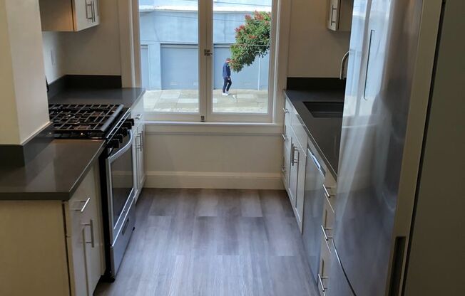 Remodeled rent controlled apartment w/all new appliances in great location w/tons of light, PET FRIENDLY!