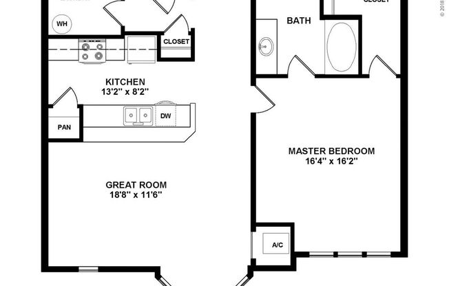 1 bed, 1 bath, 763 sqft, $1,940