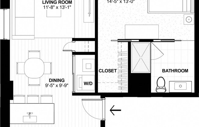 1 bed, 1 bath, 705 sqft, $1,485